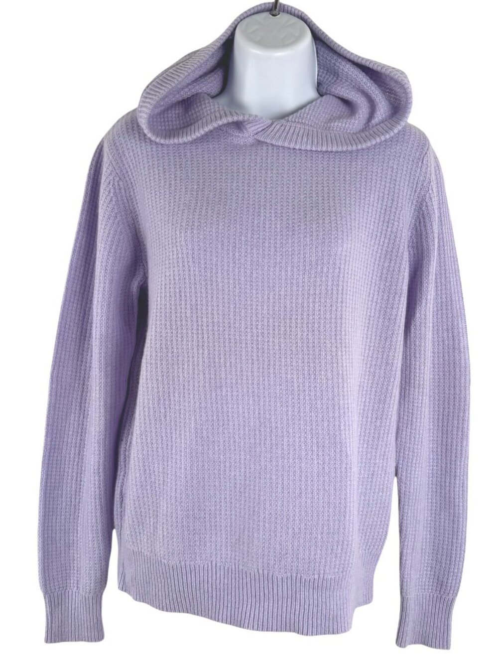 Gentle Herd Cashmere Hoodie Sweater XS Purple Oversized Long Sleeve FS-1534